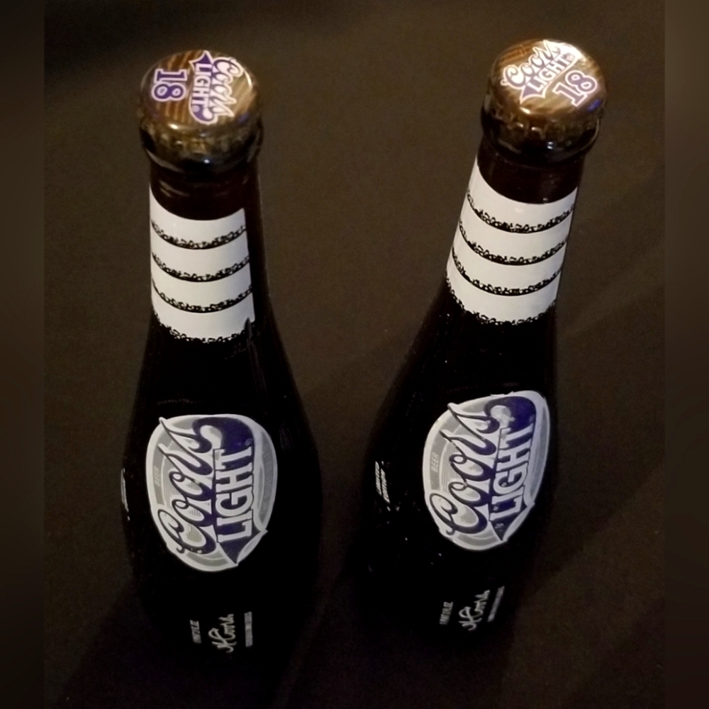 Coors Light baseball bat collector bottles, never opened.